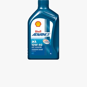 لقطة لعبوة زيت شل Advance 4T AX7 للفسبا