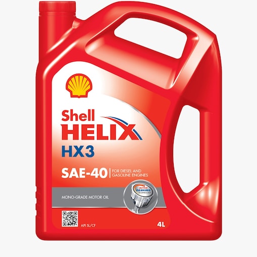 صورة مقربة لعبوة زيت شل Helix HX3 SAE-40