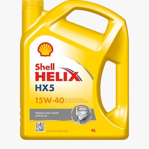 صورة مقربة لعبوة زيت شل Helix HX5 15W-40