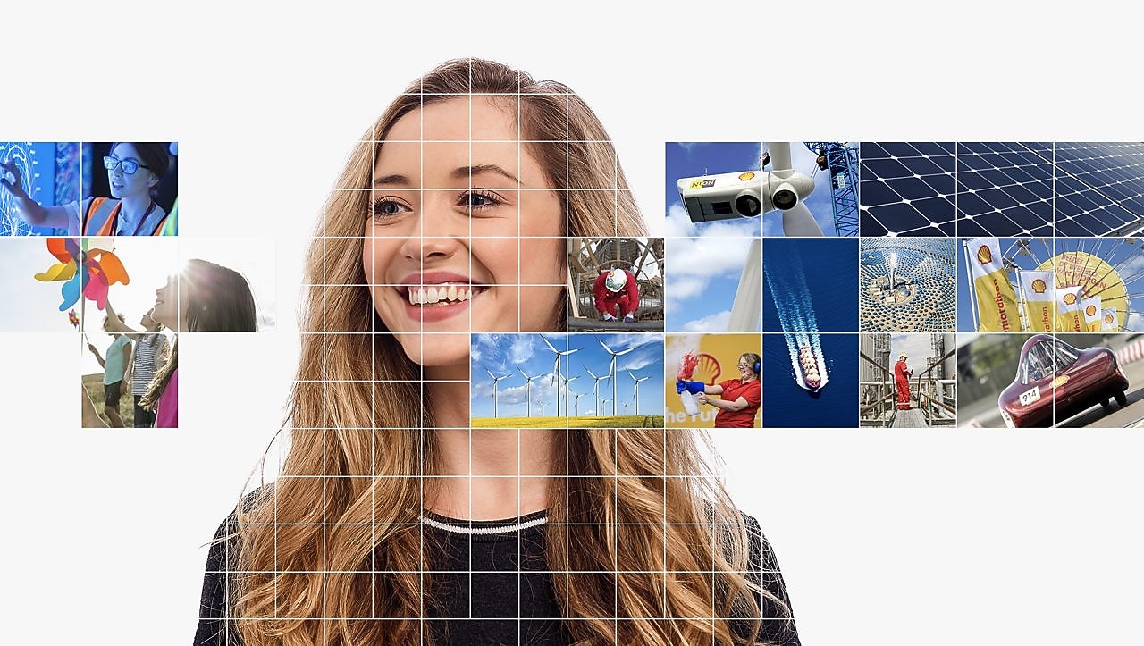 A girl smiling and looking forward