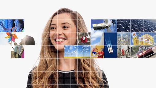 A girl smiling and looking forward