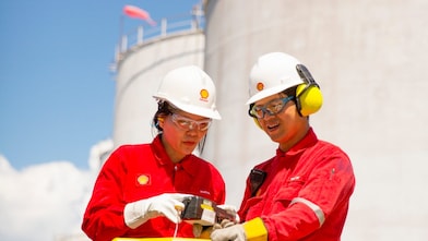 worker in hard hat on site