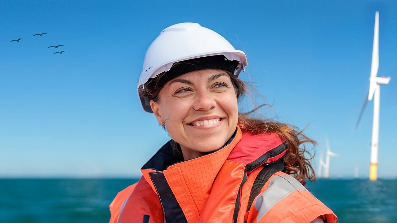 smiling employee on site