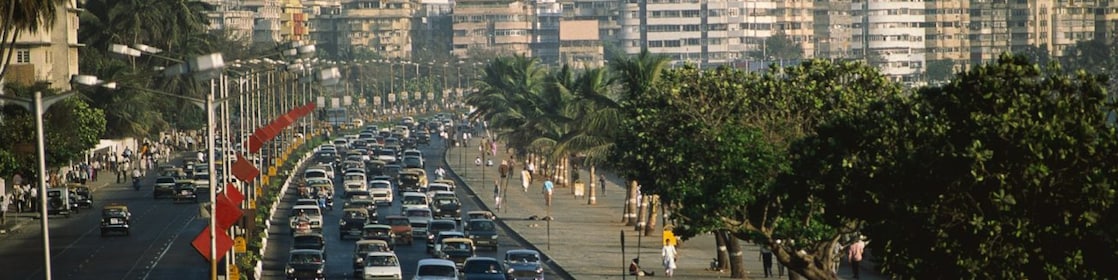 Traffic jam on Marine Drive in Bombay, India