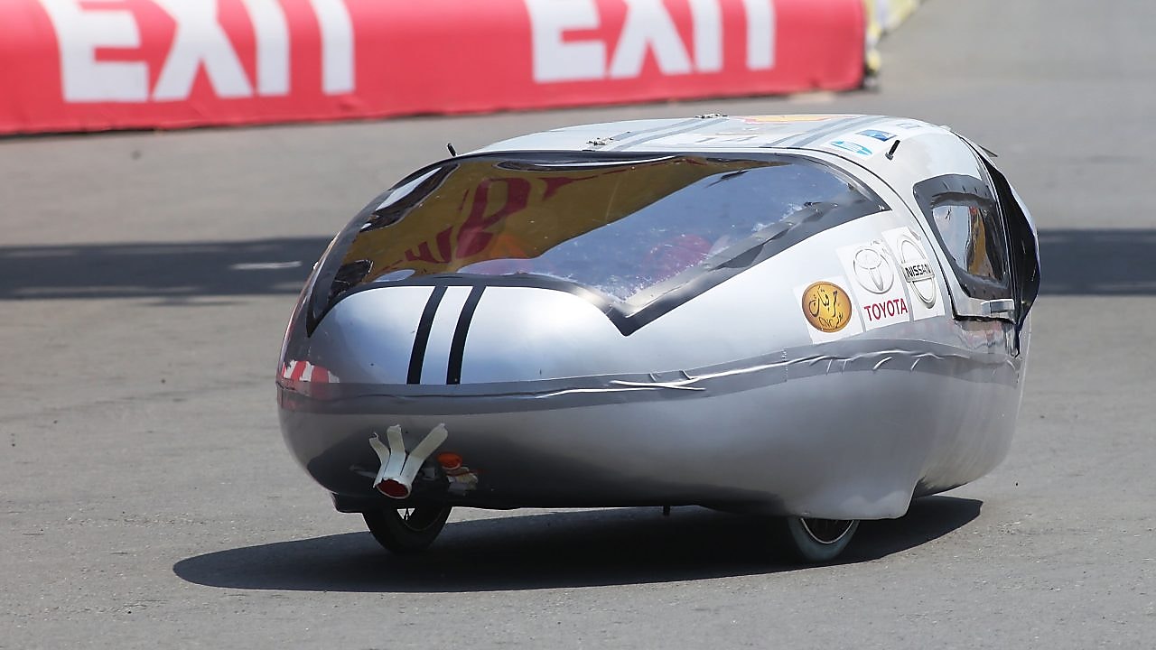 The Siraj, #14, Prototype, competing for team ASU Racing Team from Ain Shams University, Egypt on the track during day four of the Shell Eco-marathon in Manila, Philippines, Sunday, March 1, 2015.