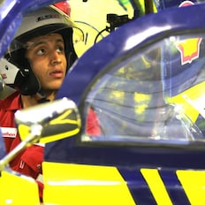 The driver of the Anubis II, #512, a gasoline UrbanConcept vehicle from team CUT Eco-Racing UC at the Cairo University Faculty of Engineering in Giza, Egypt, guides his car through technical inspection during day one of the Shell Eco-marathon Asia in Manila, Philippines, Thursday, March 3, 2016.