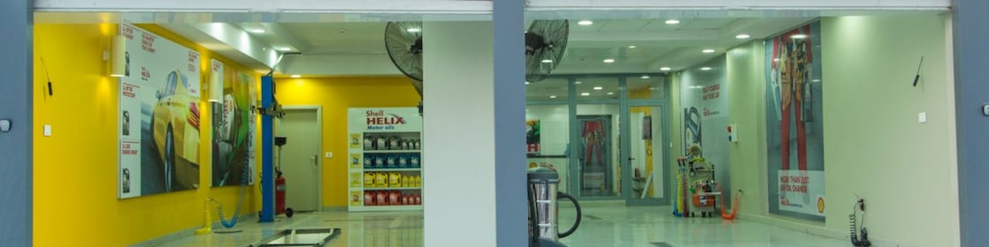 Shell station forecourt