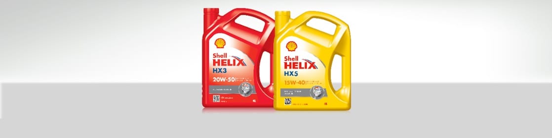 Two bottle of Shell Helix Mineral Motor Oils